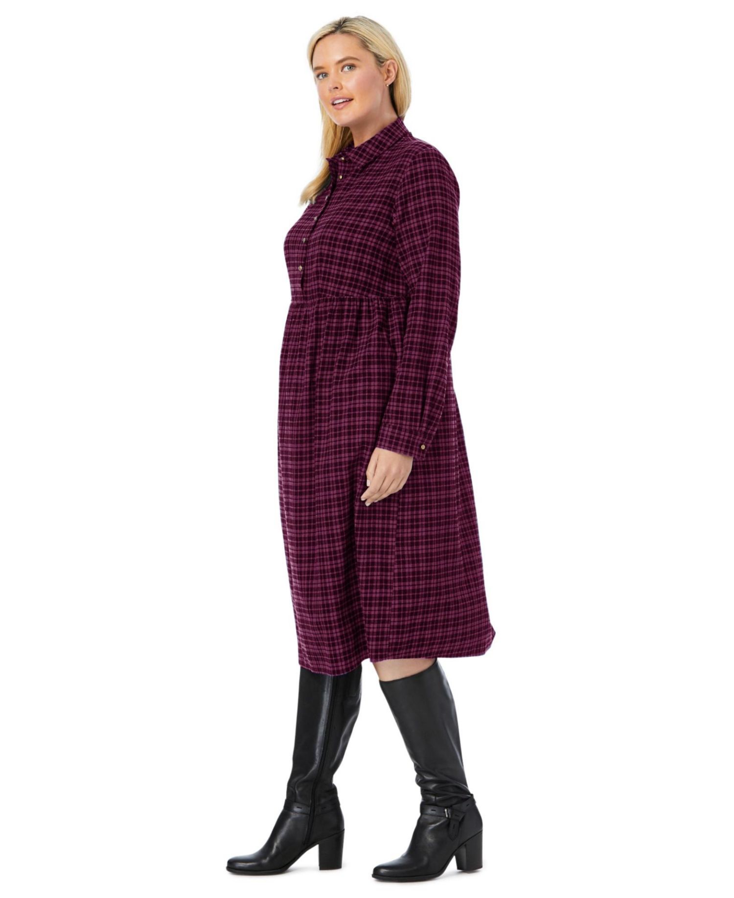 Women's Within Plaid flannel A-line shirtdress