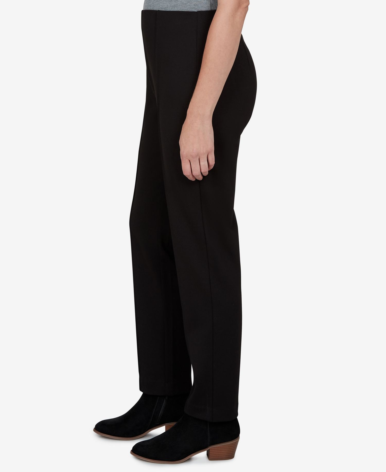 Petite Hollywood Pull-On Straight-Leg Mid-Rise Pants