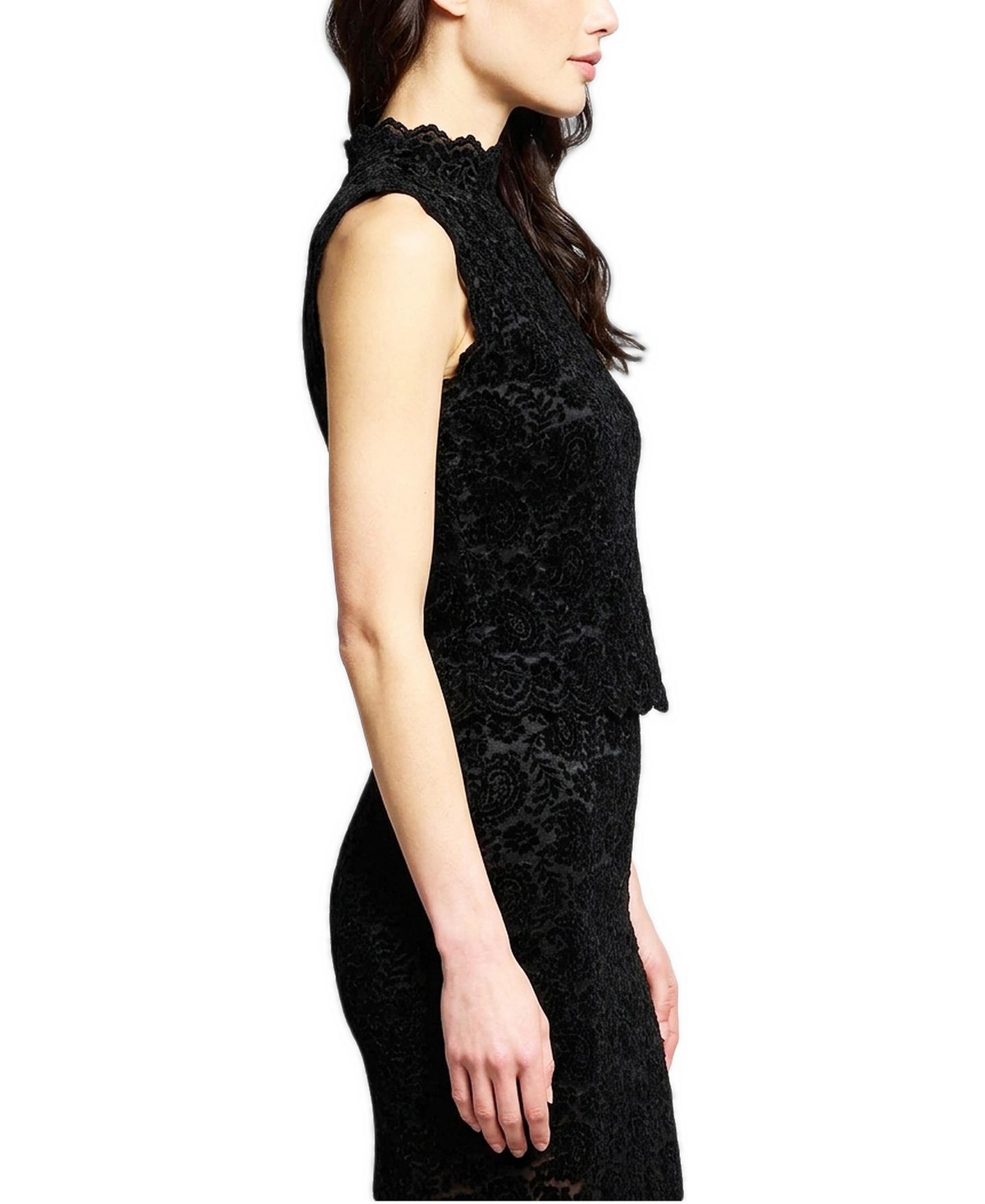 Женский топ Central Park West Tessa Floral-Print Sleeveless Lace, цвет: Чёрный — фото 2