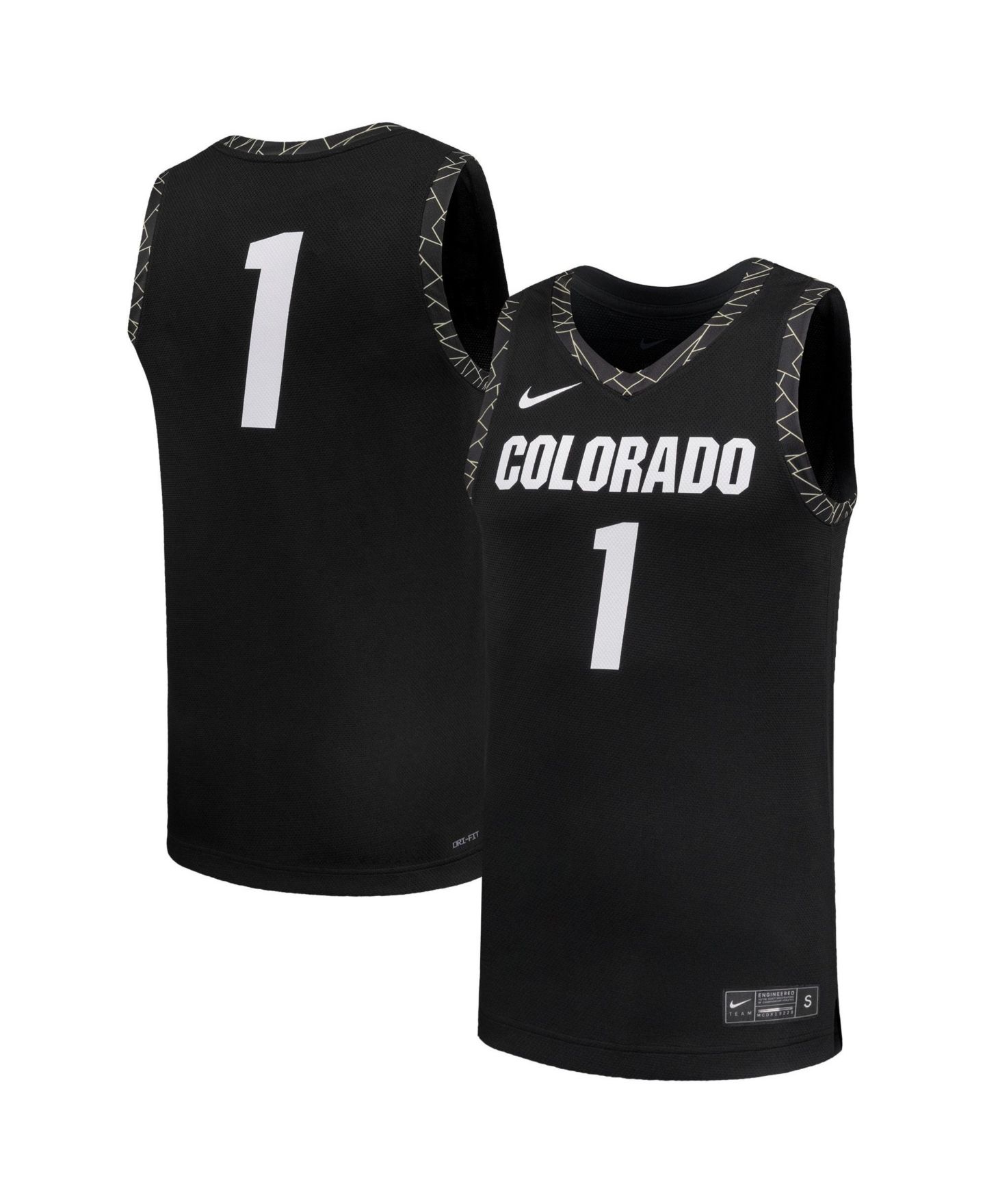 Мужской топ Nike #1 Black Colorado Buffaloes Replica Basketball Jersey — фото 1