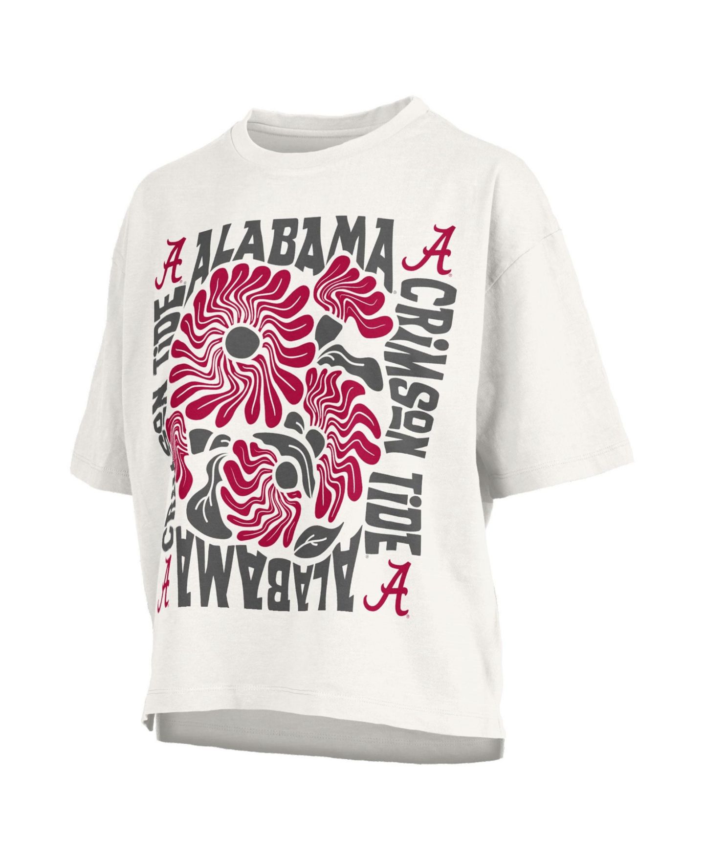 Женская футболка Pressbox White Alabama Crimson Tide Elena Oversized Slub — фото 2