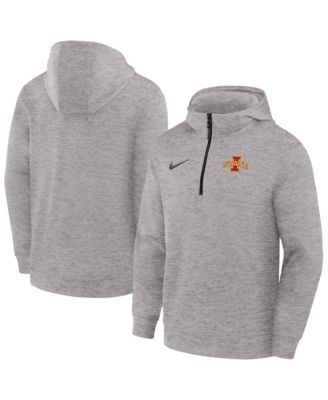 Nike - Men's Gray Iowa State Cyclones Coaches Dri-FIT Half-Zip Hoodie Gray