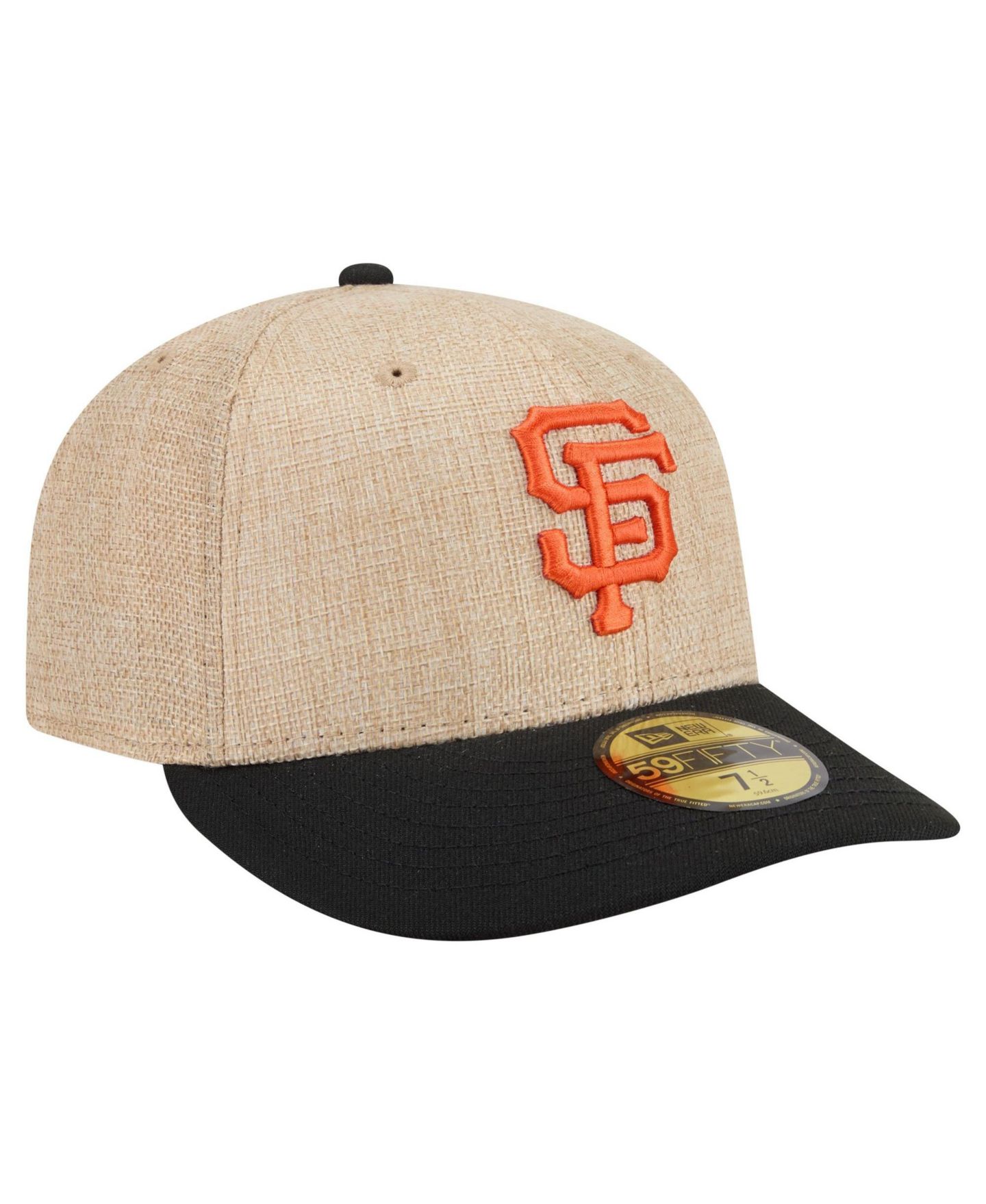 Мужская кепка New Era Natural/Black San Francisco Giants Twine 59FIFTY Fitted Hat — фото 3