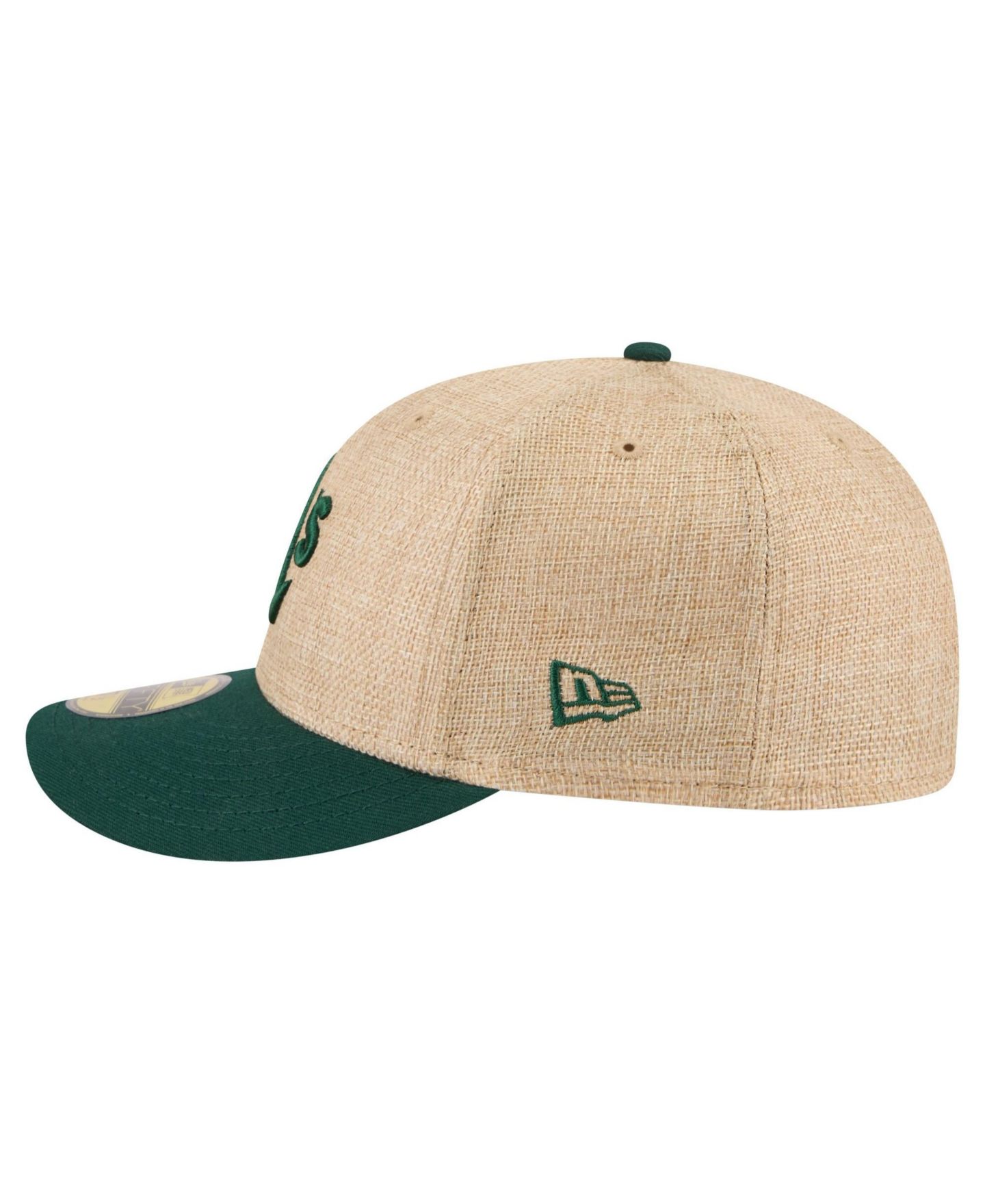 Мужская кепка New Era Natural/Green Athletics Twine 59FIFTY Fitted Hat — фото 6