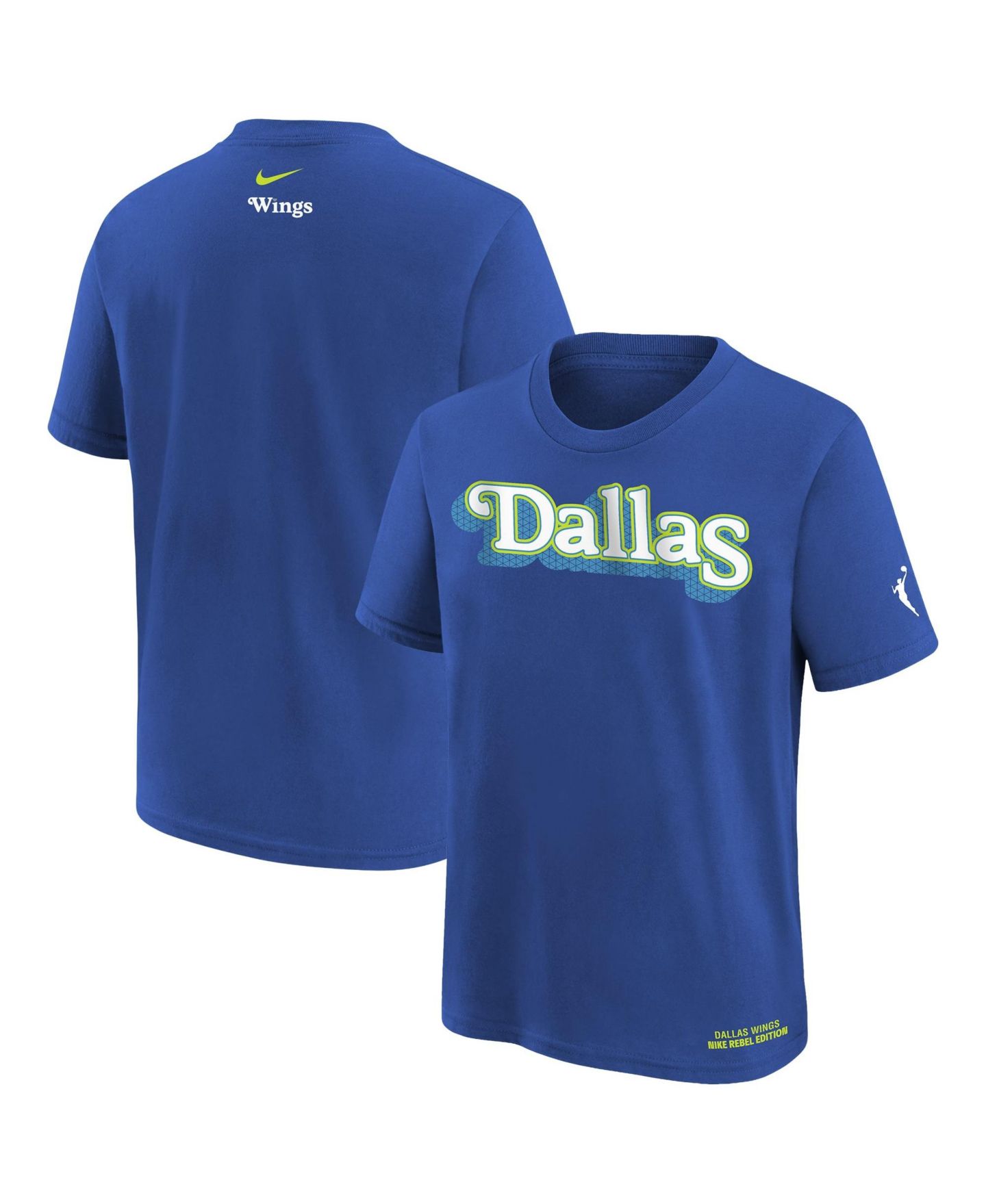Детская футболка Nike Blue Dallas Wings Rebel Edition — фото 1