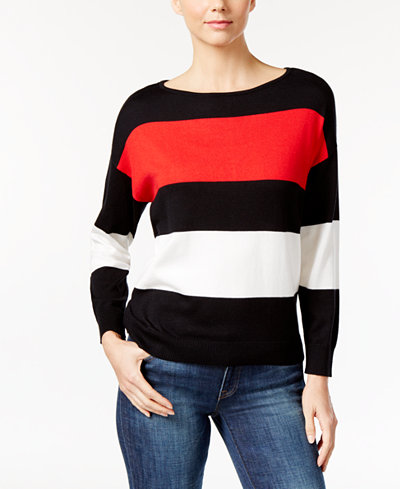 Vince Camuto Striped Colorblocked Sweater, A Macy's Exclusive