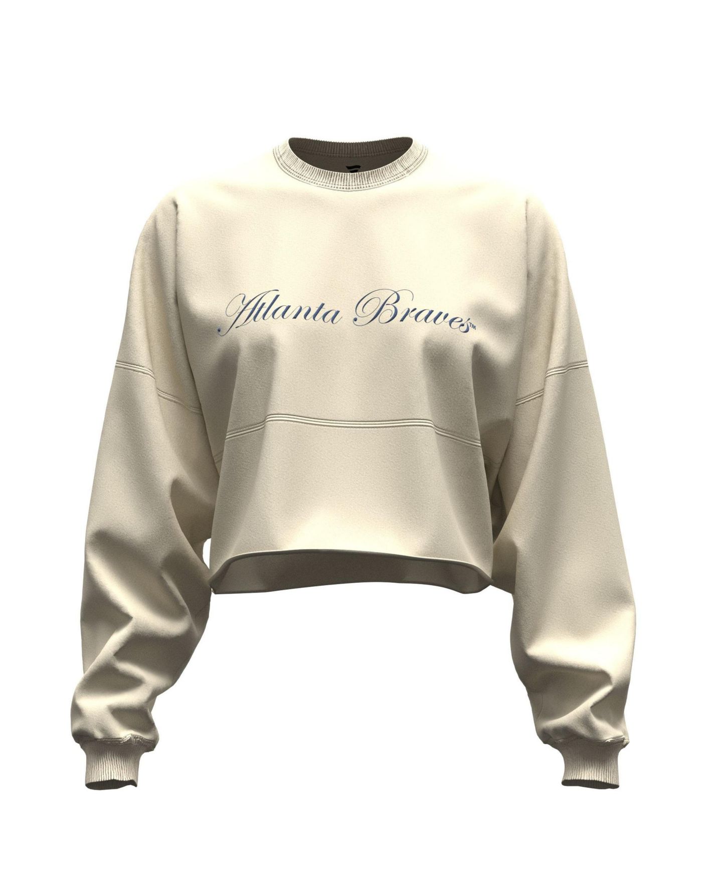 Женская футболка Fanatics Light Beige Atlanta Braves Spirit Floral Script Cropped Long-Sleeve — фото 3