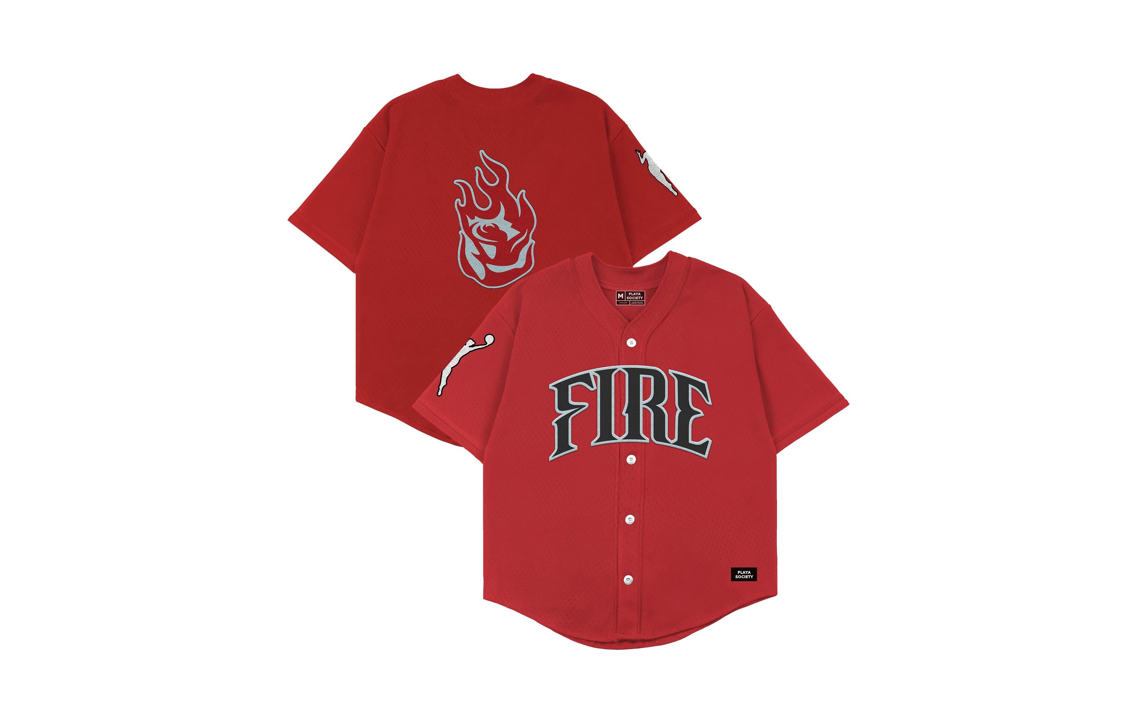 Playa Society Men's Portland Fire Embroidered V-Neck Jersey