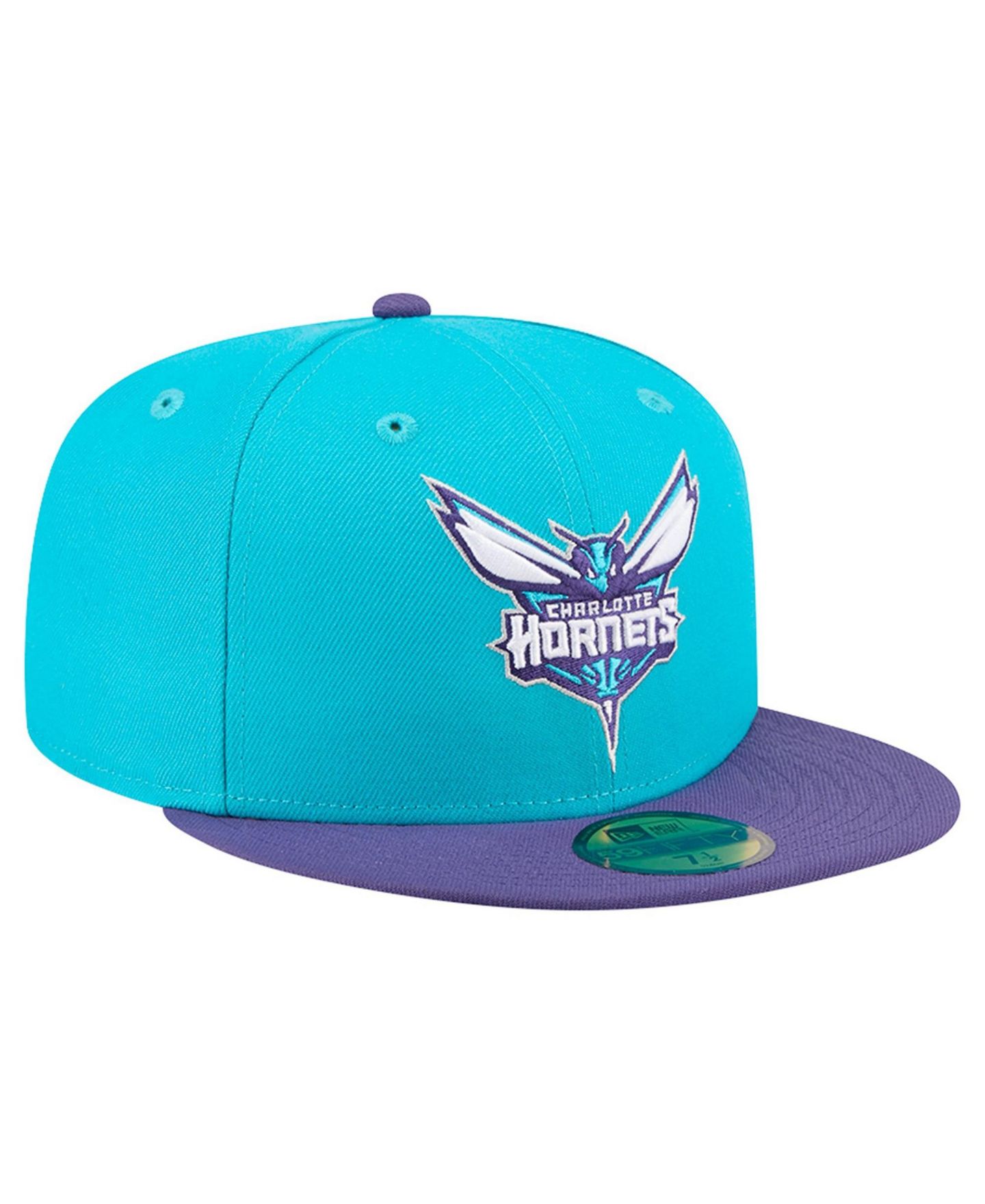 Мужская кепка New Era Teal Charlotte Hornets Two-Tone 59FIFTY Fitted Hat — фото 4
