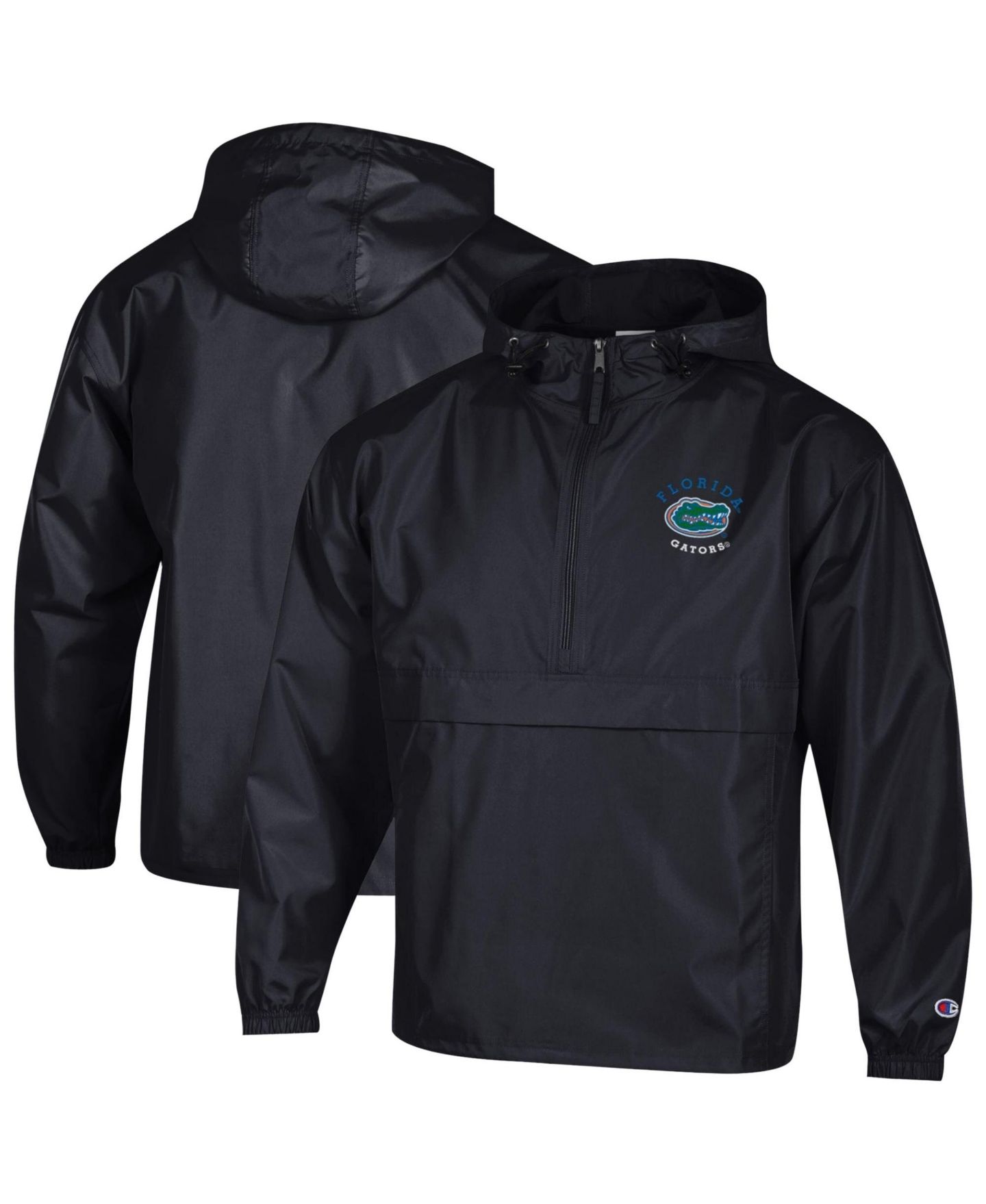 Мужская куртка Champion Black Florida Gators Packable Hooded Windbreaker Half-Zip — фото 1