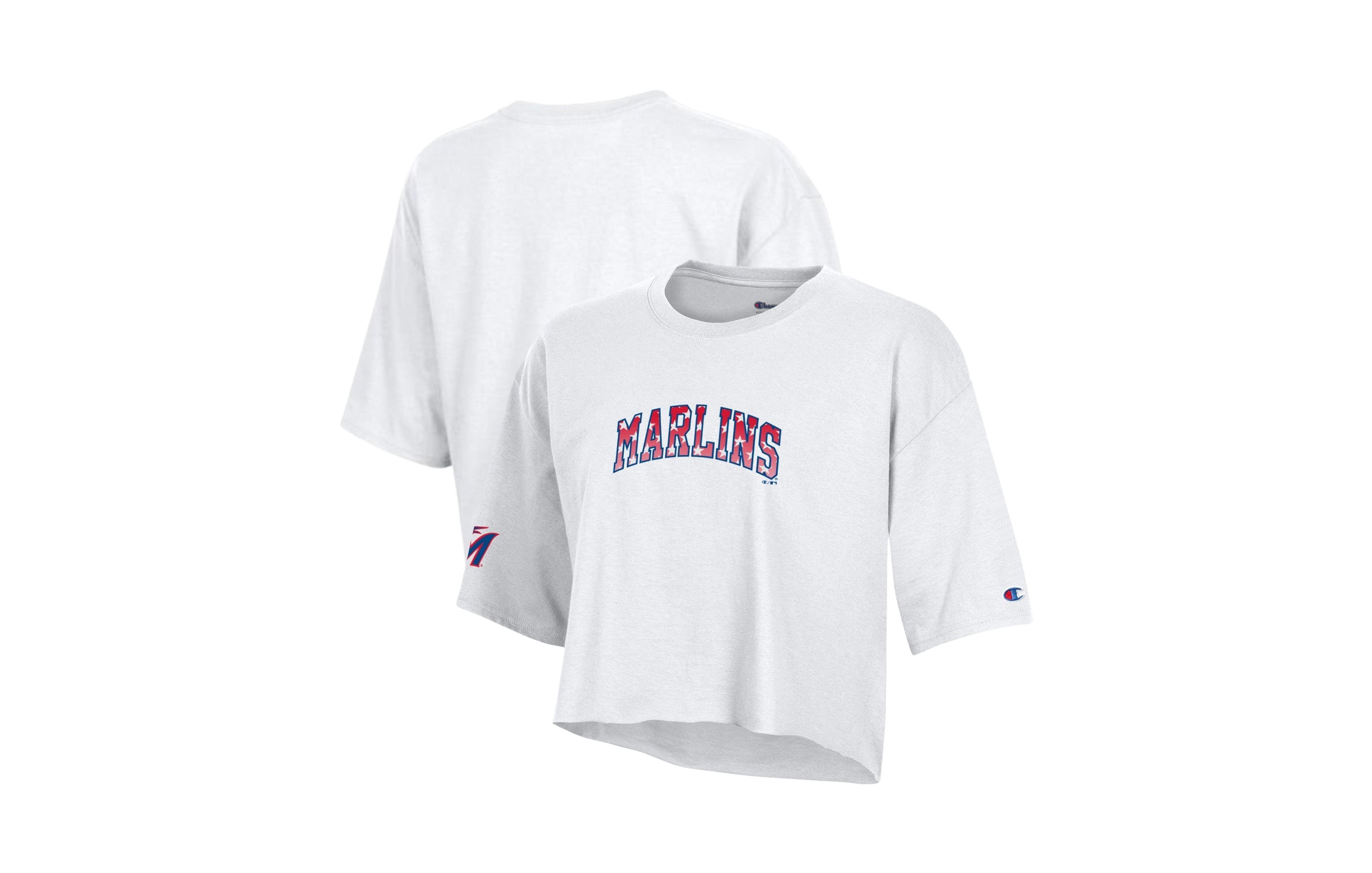 Champion Women's Miami Marlins Graphic Cropped T-Shirt