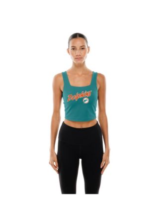 Women's Aqua/Orange Miami Dolphins Reversible Cropped Sport Classics Tank Top