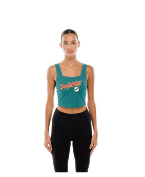 Женский топ New Era Aqua/Orange Miami Dolphins Reversible Cropped Sport Classics