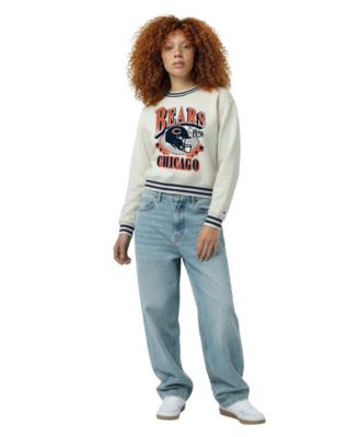 Women's  Cream Chicago Bears Reverse Weave Fleece Sweatshirt