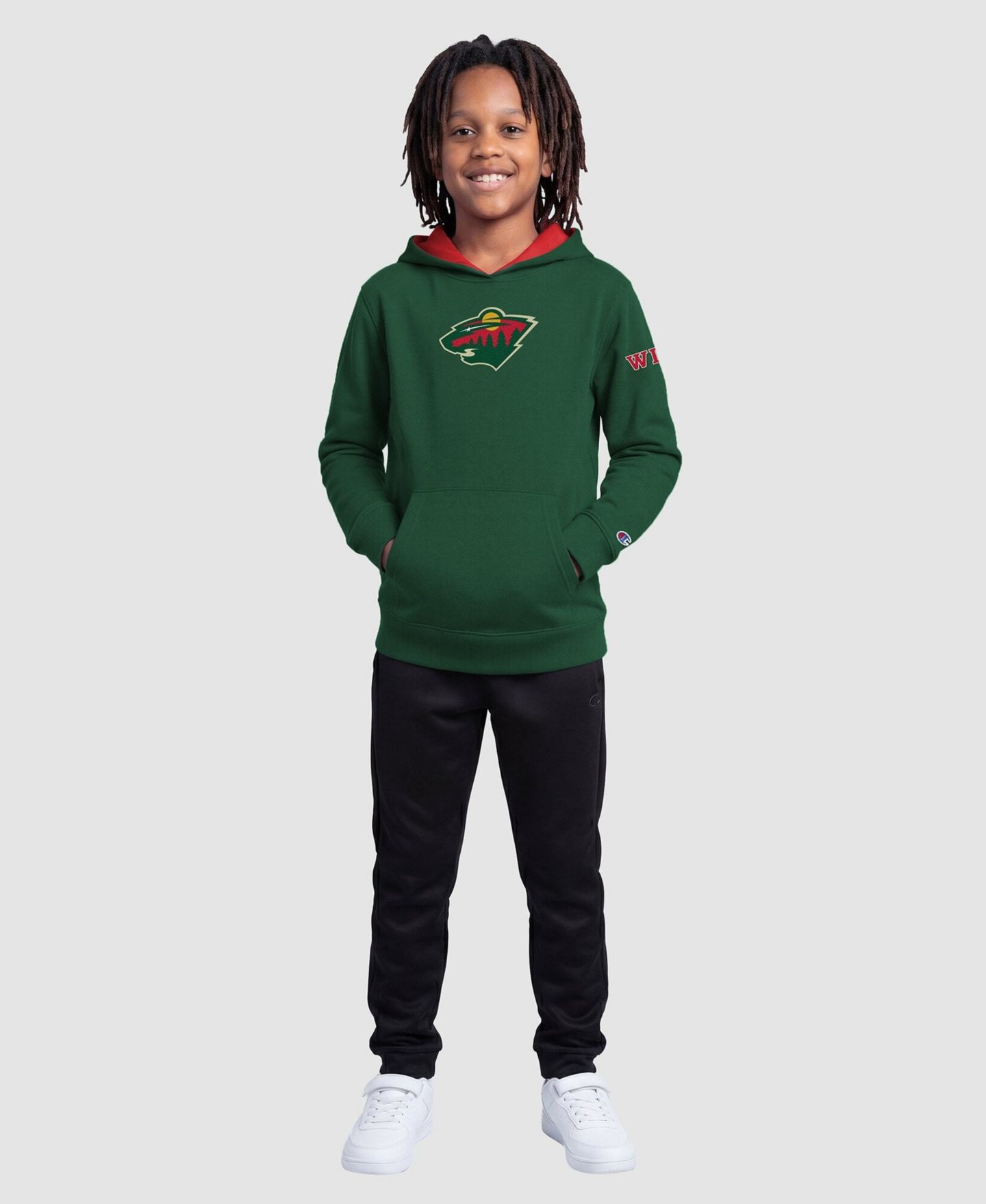 Детское худи Champion Green Minnesota Wild Fleece — фото 3