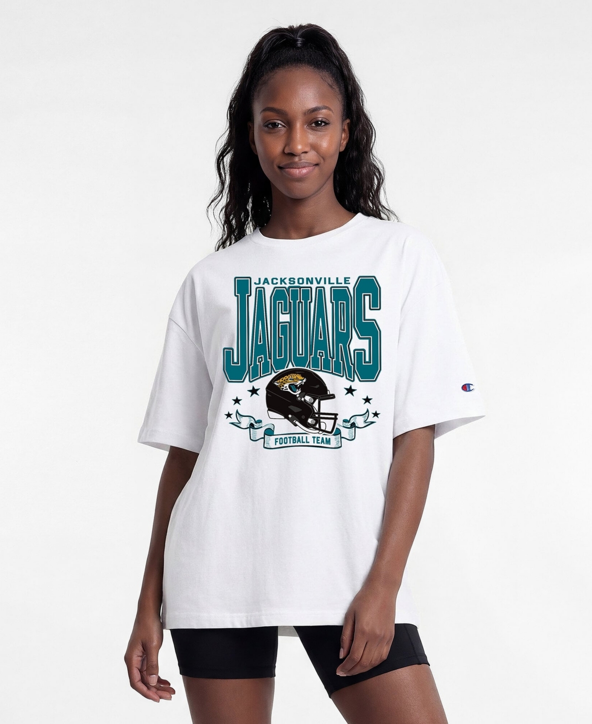 Champion Women's Jacksonville Jaguars Oversized Graphic T-Shirt - White