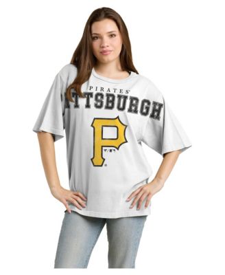 Women's  White Pittsburgh Pirates Relaxed Big Text T-Shirt