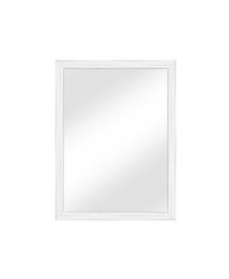 24x36 Inch White Wood Effect Wall Mirror Large Rectangle Wall Mounted Accent Mirror Modern Wood Grain Framed Decorative Mirror for Wall Decor