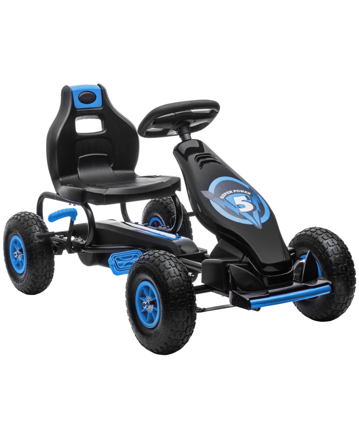 Sevorley Kids Steel Go-Kart with Adjustable Seat, Ages 5-12