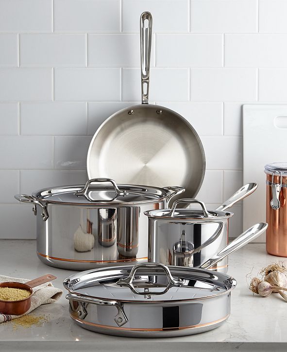 All-Clad Copper-Core 7 Piece Cookware Set & Reviews ...
