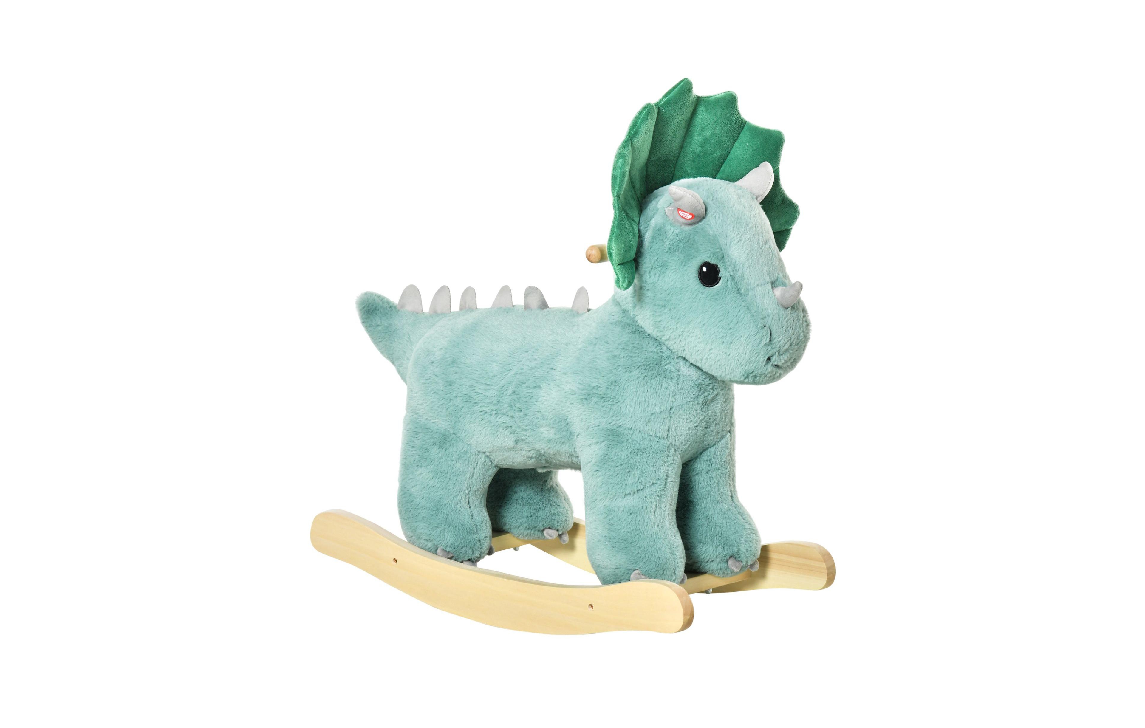 Sevorley Dinosaur Plush Rocking Ride-On Toy, Ages 3-6