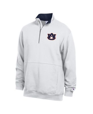 Men's  White Auburn Tigers Fleece Quarter-Zip Pullover