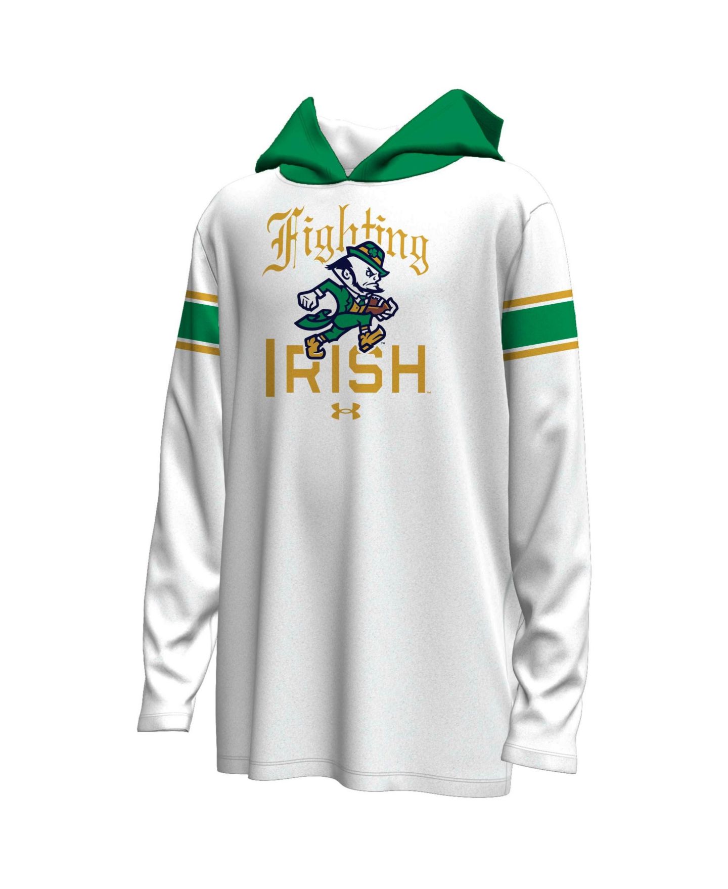 Детское худи Under Armour Kelly Green Notre Dame Fighting Irish Irish Wear Green ArmourFuse — фото 2