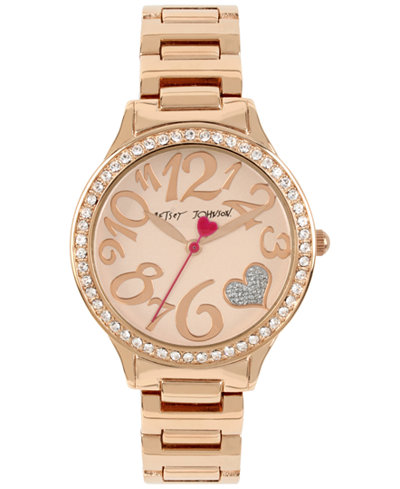 Betsey Johnson Women's Rose Gold-Tone Bracelet Watch 36mm BJ00607-03