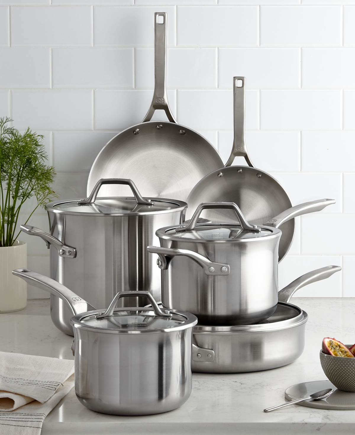 UPC 016853063512 product image for Calphalon Signature Stainless Steel 10 Piece Cookware Set | upcitemdb.com