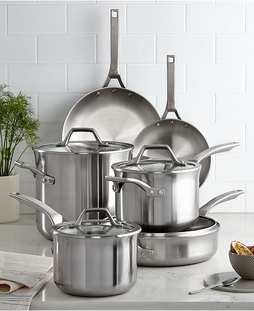 Calphalon Signature Stainless Steel 10 Piece Cookware Set & Reviews Cookware Sets Macy's