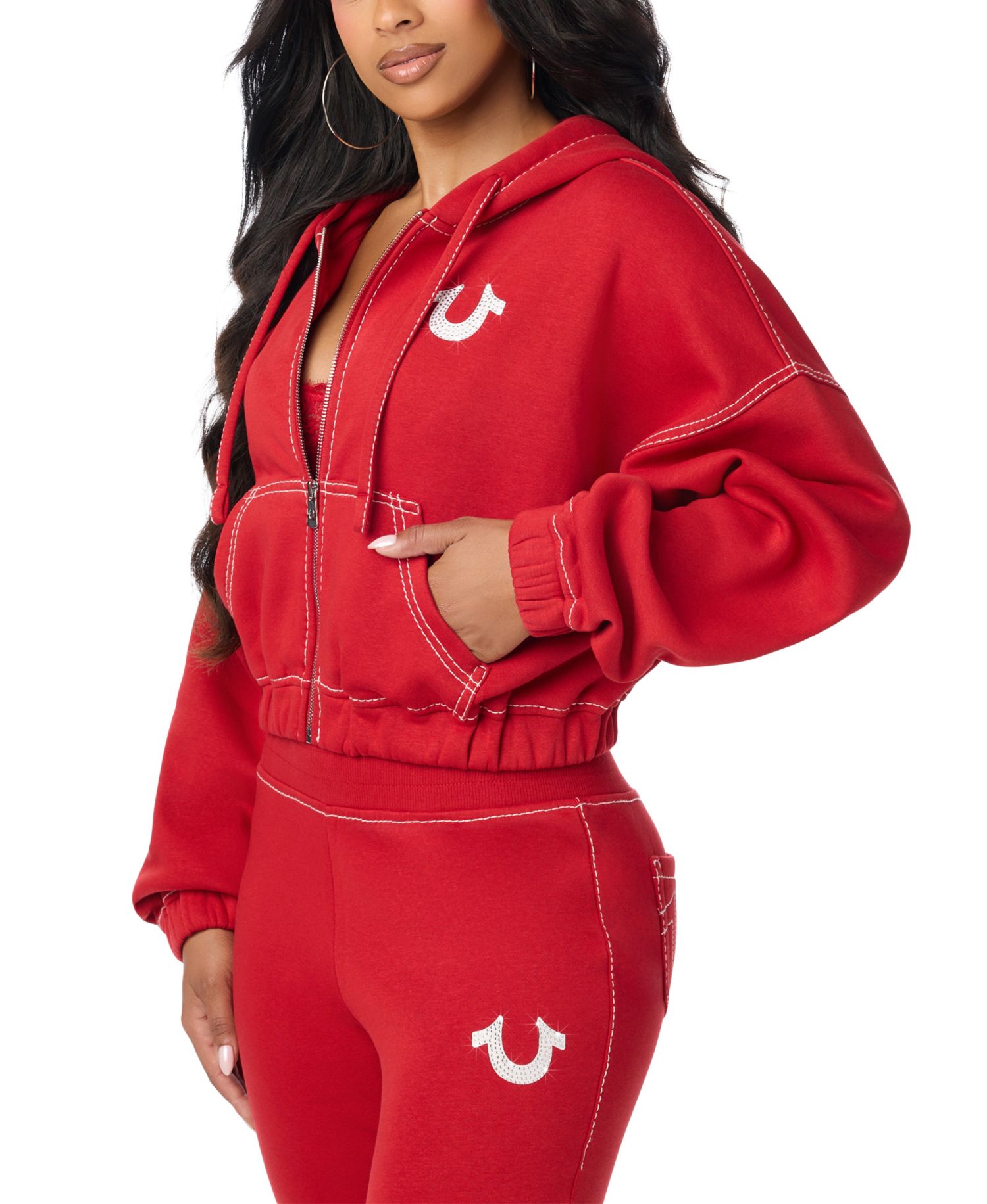 Women's GF Full-Zip Graphic Cropped Hoodie