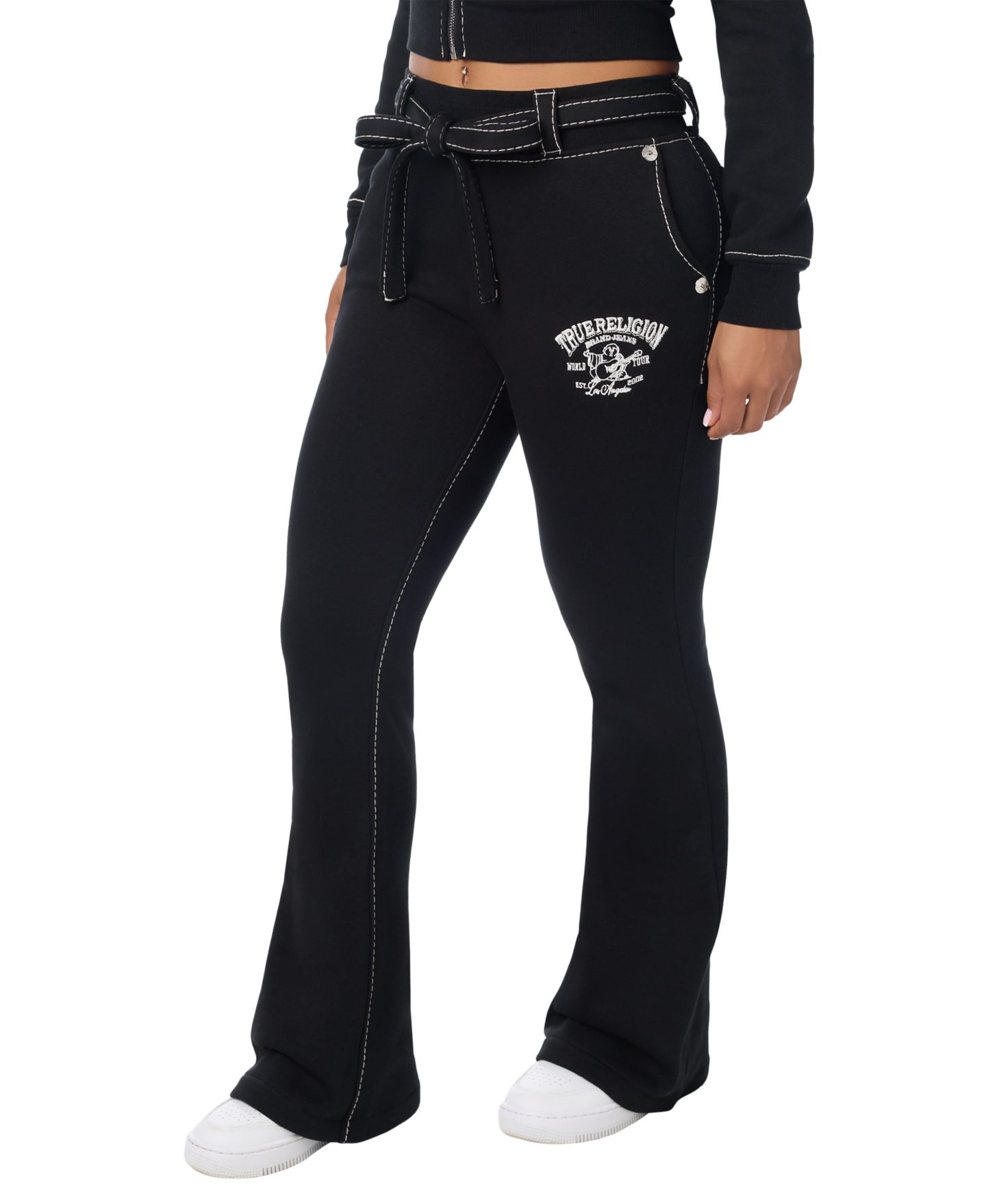 Женские брюки True Religion Pull-On Bootcut Cotton-Blend, цвет: Угольно-чёрный — фото 2