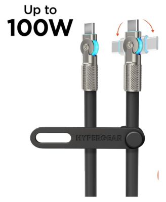 Chunky180 100W Power Delivery 180-Degree Rotating USB-C Cable, 6 ft, for iPhone, iPad, Android & MacBook Pro