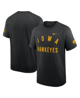 Men's Black Iowa Hawkeyes Premium Performance Ready Raglan Dri-FIT T-Shirt