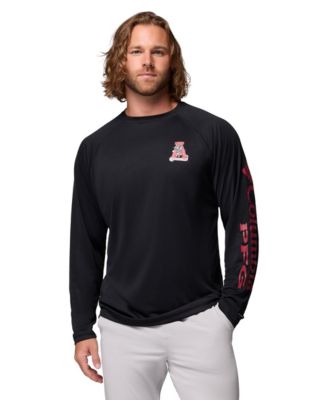 Men's Black Alabama Crimson Tide Terminal Tackle Omni-Shade Raglan Long Sleeve T-Shirt
