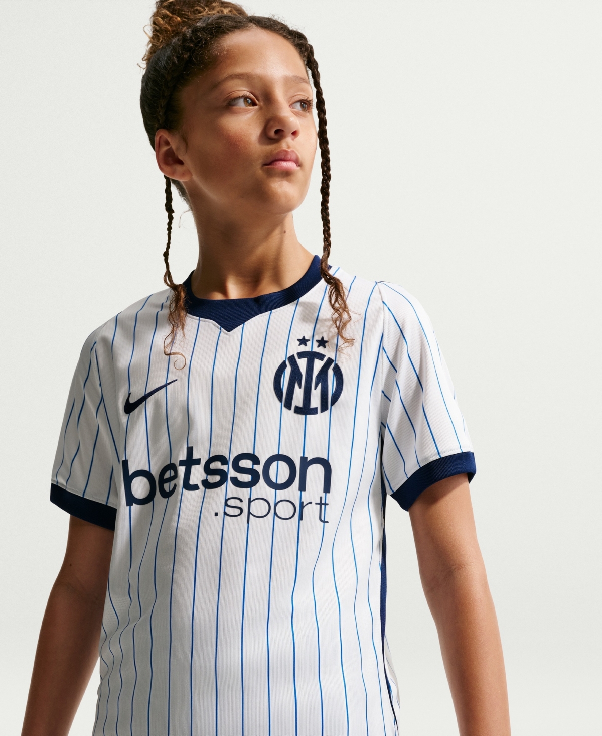 Nike Big Boys and Girls White Inter Milan 2026/27 Away Stadium Replica Jersey