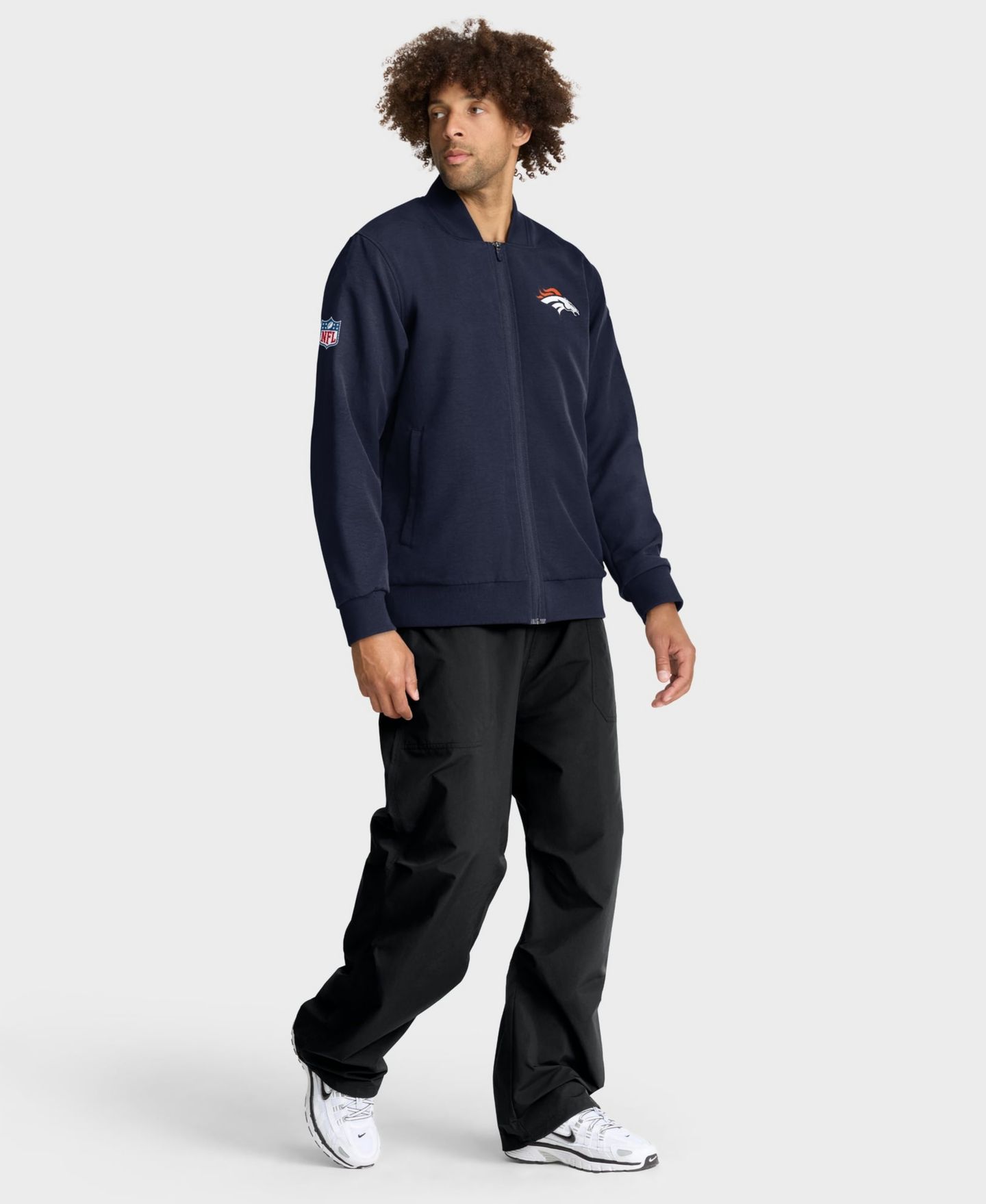 Мужская куртка Nike Navy Denver Broncos Sideline Powerful Blocking Full-Zip Dri-FIT Bomber — фото 3