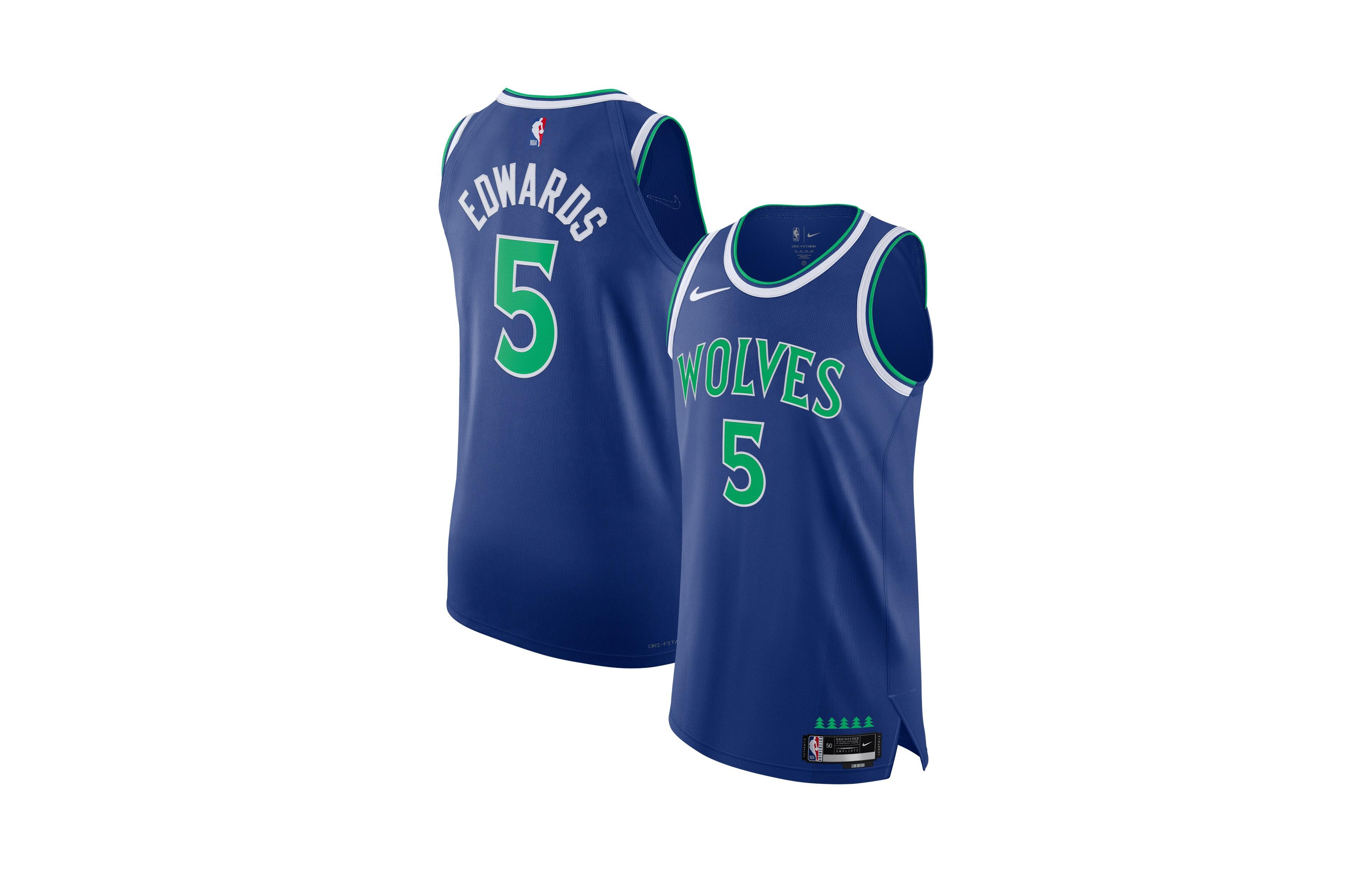 Nike Men's Anthony Edwards Blue Minnesota Timberwolves Authentic Icon Edition Jersey