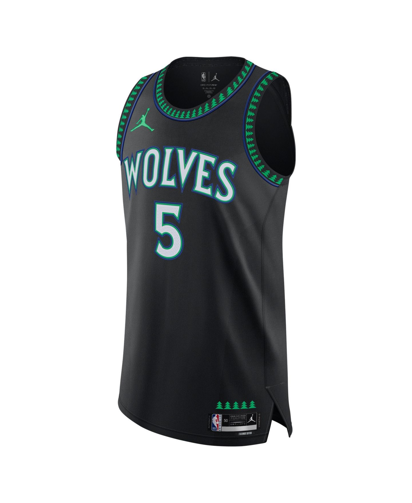 Мужской топ Jordan Anthony Edwards Black Minnesota Timberwolves Authentic Jersey - Statement Edition — фото 2