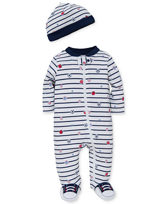 Little Me Baby Boys 2-Pc. Sports Star Hat & Footed Coverall Set & Reviews - All Baby - Kids - Macy's