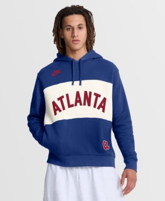 Men's Royal Atlanta Braves 1974 Cooperstown Collection Legacy Color-Block Hoodie
