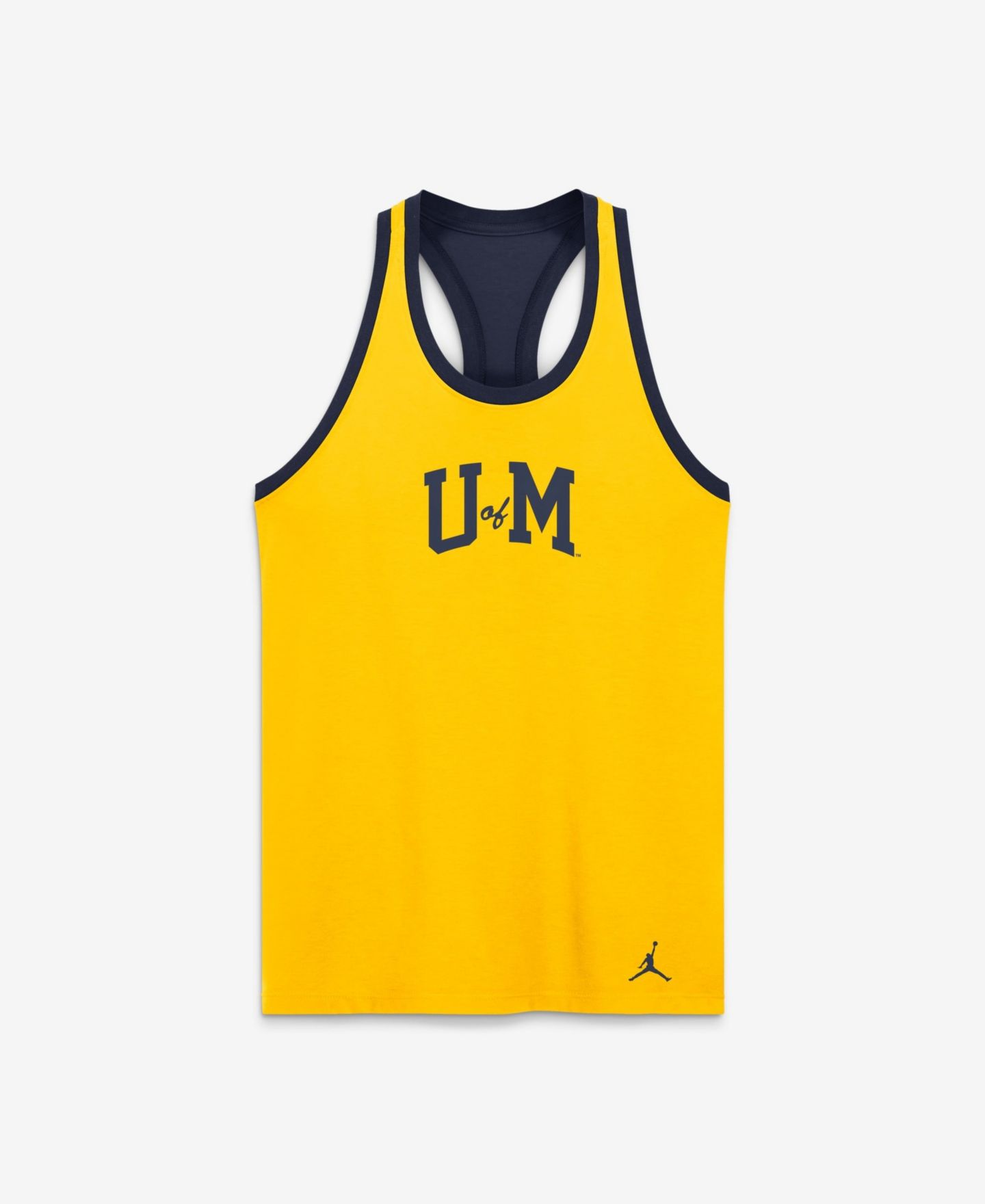 Женский топ Jordan Maize/Navy Michigan Wolverines Tri-Blend Dri-FIT Racerback — фото 2