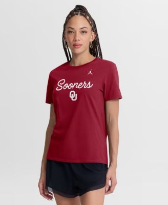 Women's Crimson Oklahoma Sooners Script Mantra Logo T-Shirt
