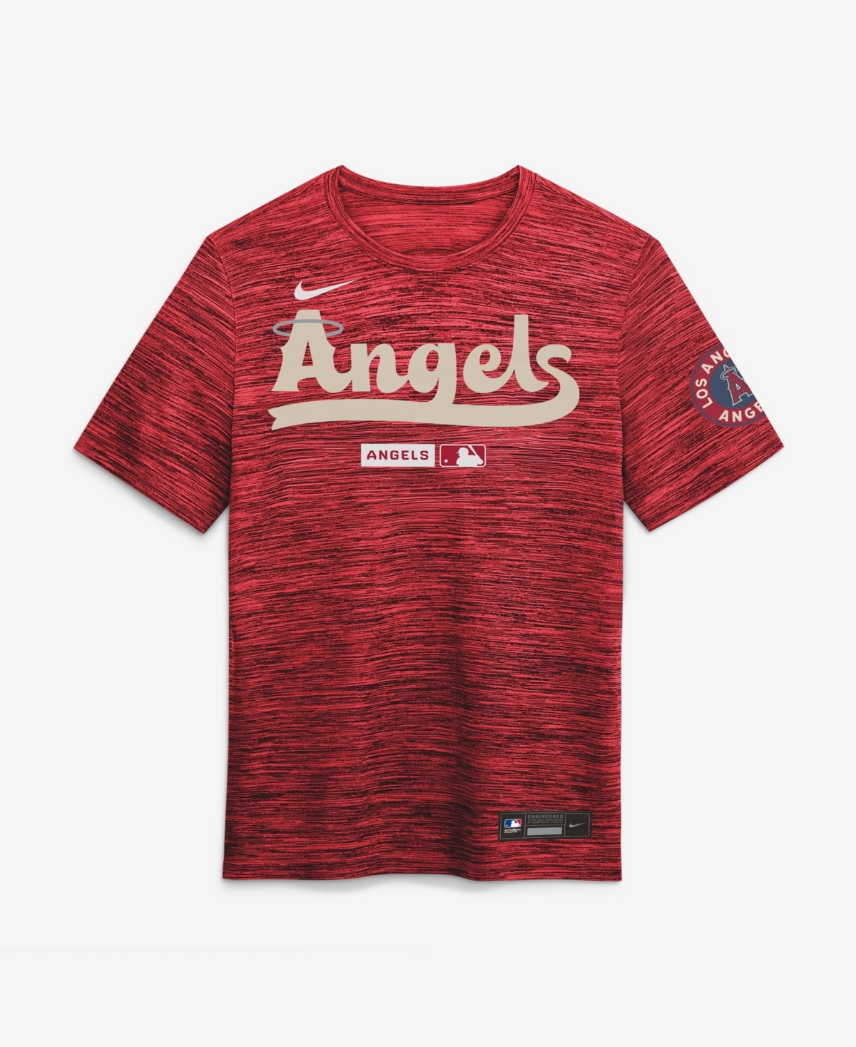 Nike Men's Red Los Angeles Angels Authentic Collection City Connect Velocity Dri-fit T-Shirt
