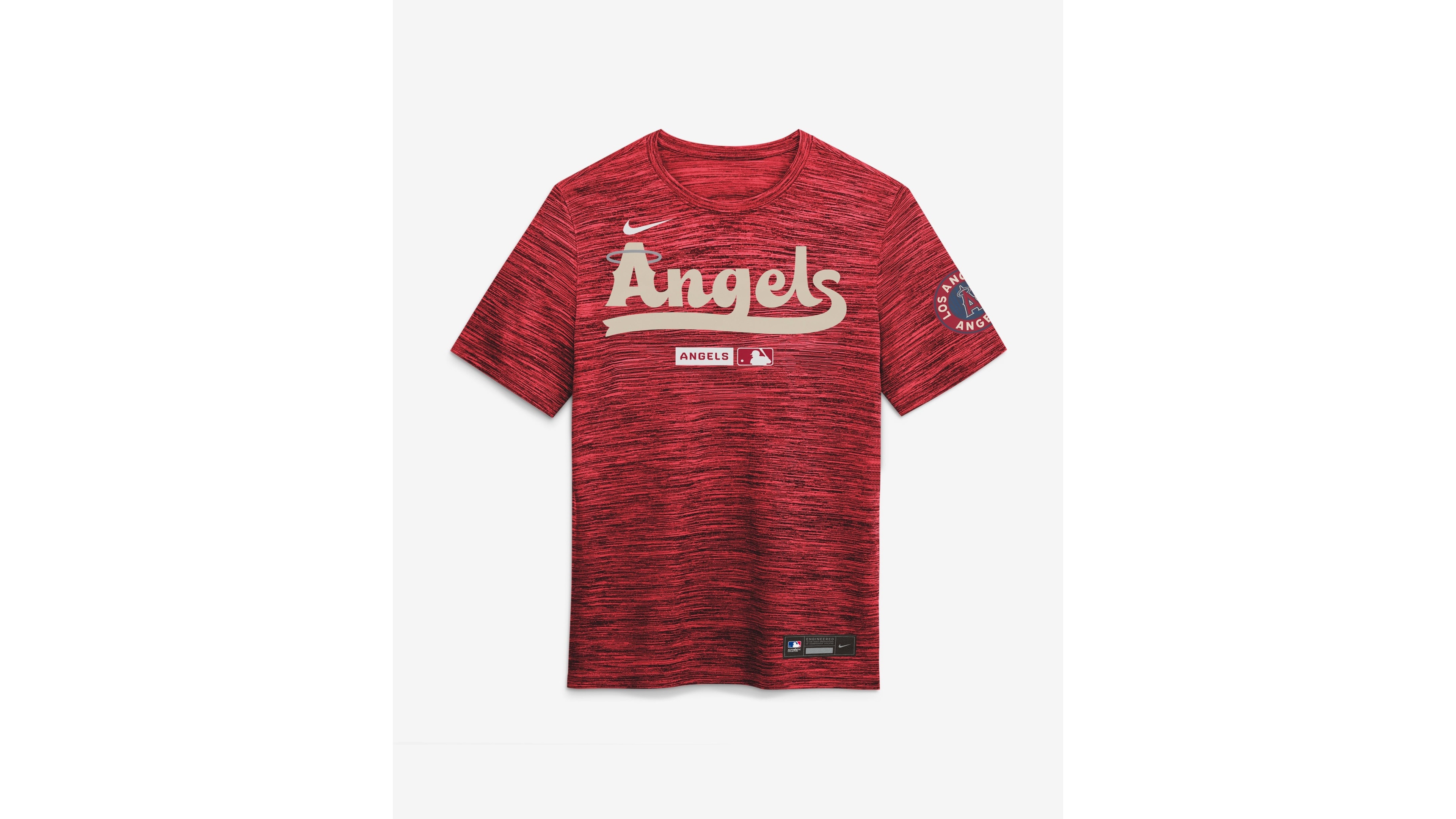 Nike Men's Red Los Angeles Angels Authentic Collection City Connect Velocity Dri-fit T-Shirt