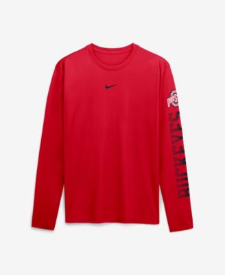 Men's  Scarlet Ohio State Buckeyes Primetime Logo Sleeve Legend Dri-FIT Long Sleeve T-Shirt