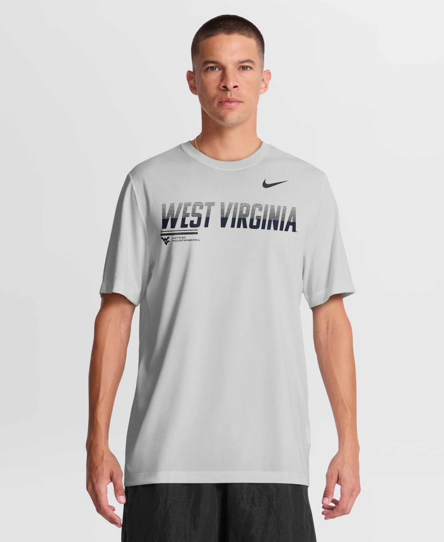 Мужская футболка Nike Gray West Virginia Mountaineers Sideline Legend Dri-FIT — фото 1