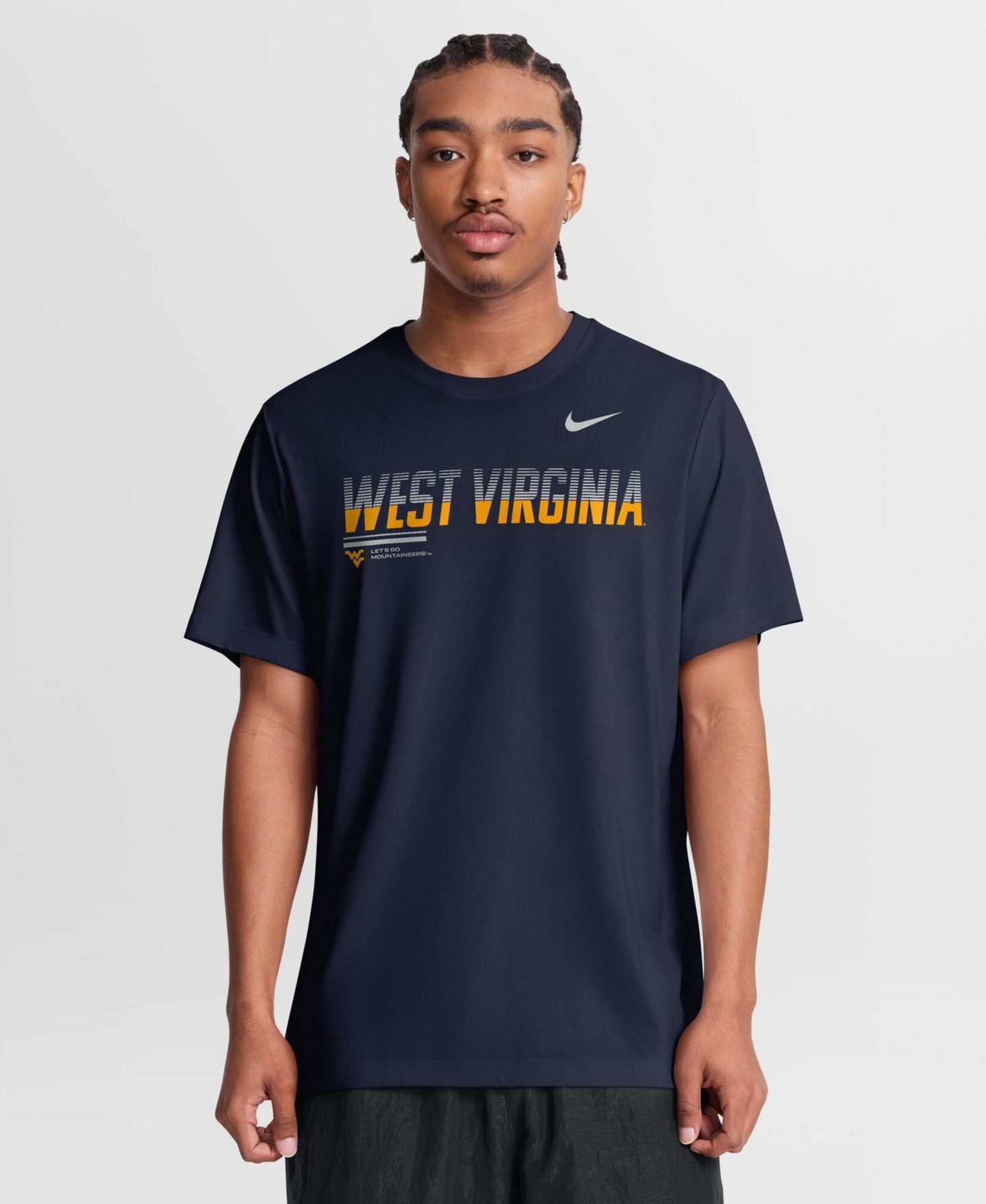 Мужская футболка Nike Navy West Virginia Mountaineers Sideline Legend Dri-FIT — фото 1