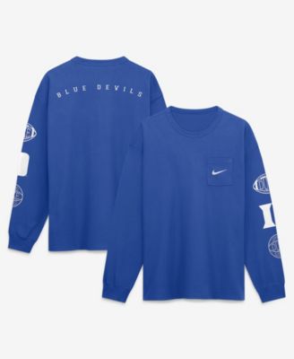 Men's Royal Duke Blue Devils Academic Long Sleeve Pocket T-Shirt