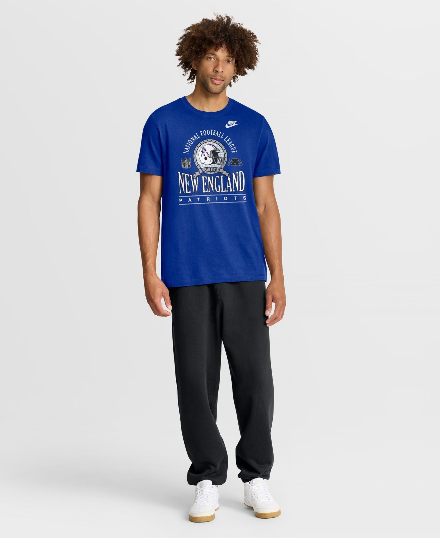 Мужская футболка Nike Royal New England Patriots Rewind Team Spirit Essential Cotton — фото 3